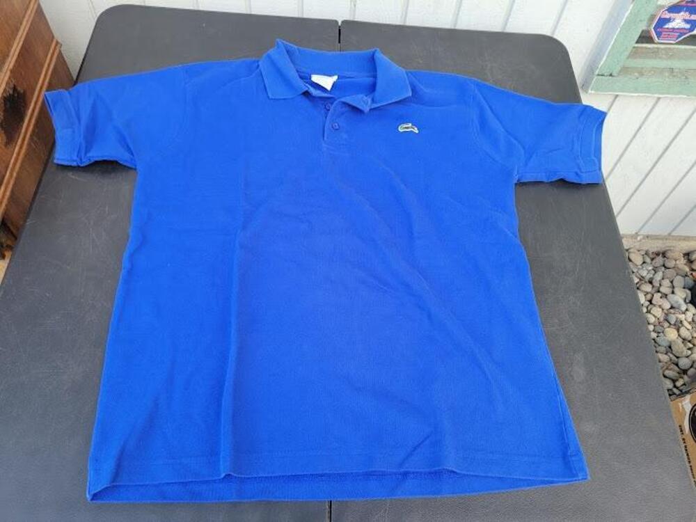 Lacoste Polo Shirt Mens 8 Extra Large Blue Classic Croc Logo Short Sleeve Casual